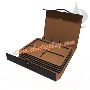 定制设计木地板样品简易手提型展示盒子PY075