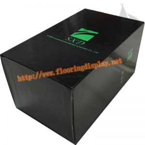 定制黑色设计logo型天地盖木地板样品展示盒子PY187(2