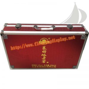 定制设计红色四排型木地板样品展示手提箱子PY189(4