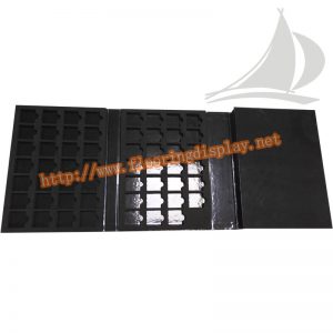 厂家定制黑色一折页二十八格型块状木地板样品展示手册PY221(3