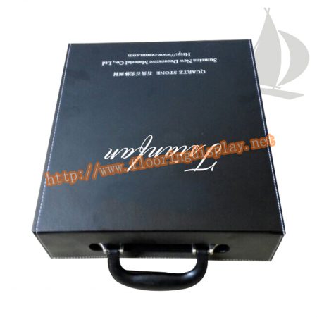 厂家定制设计黑色纸质木地板样品手提展示型盒子PY107